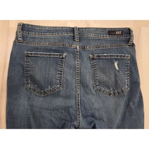 KUT From The Kloth Jeans Womens 12 Button Fly High Rise Raw Hem Ankle Stretch - Picture 8 of 12